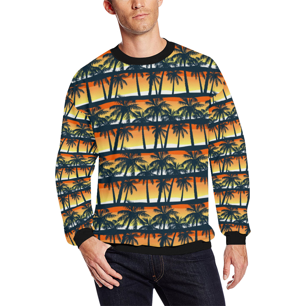 Palm Tree Pattern Print Design PT011 Men Long Sleeve Sweatshirt