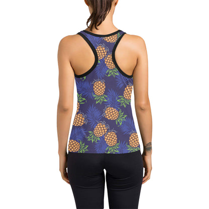 Pineapple Pattern Print Design PP02 Women's Racerback Tank Top