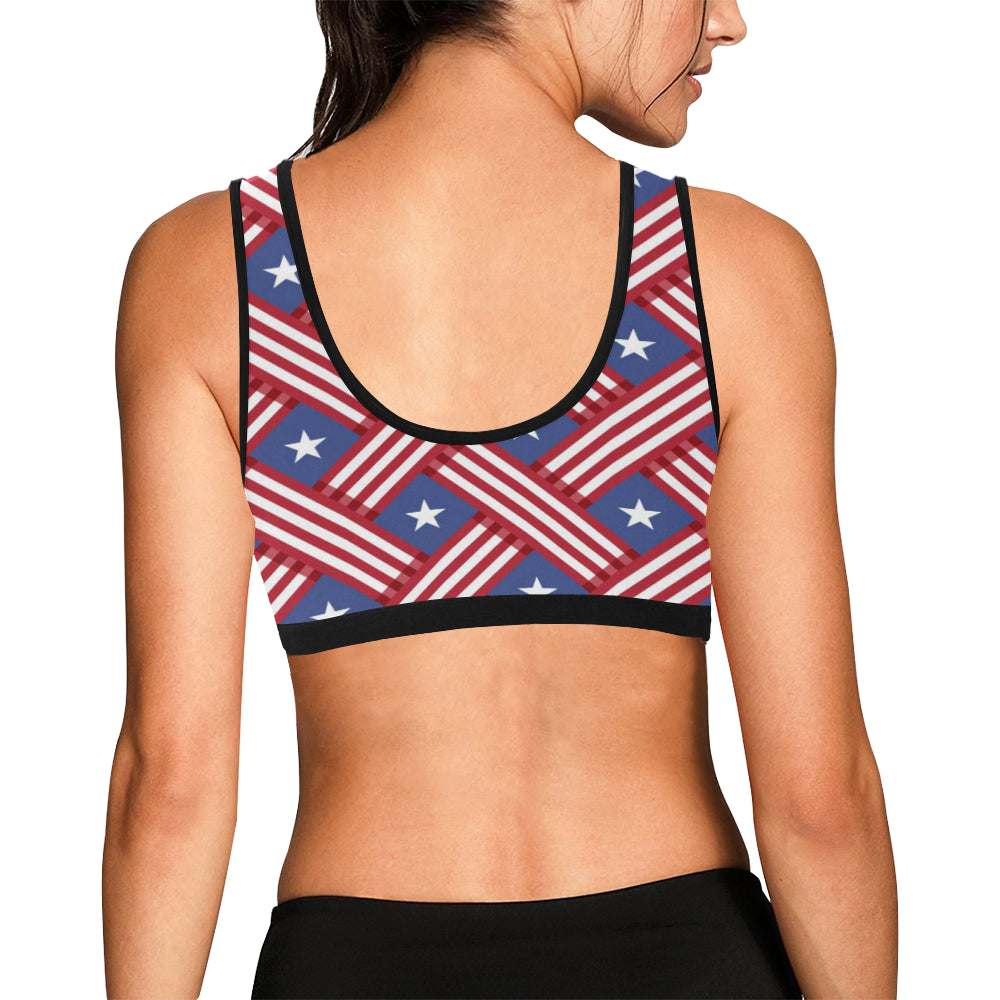American flag Pattern Sports Bra