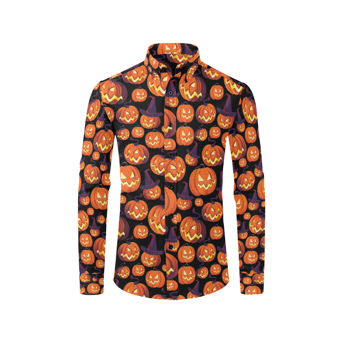 Halloween Pattern Print Design 04 Men's Long Sleeve Shirt