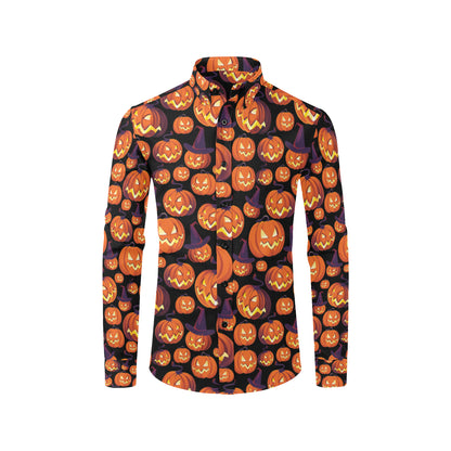 Halloween Pattern Print Design 04 Men's Long Sleeve Shirt