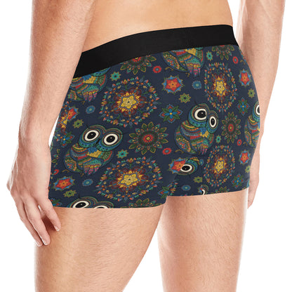Owl Boho Style Pattern Print Design A04 Men's Boxer Briefs