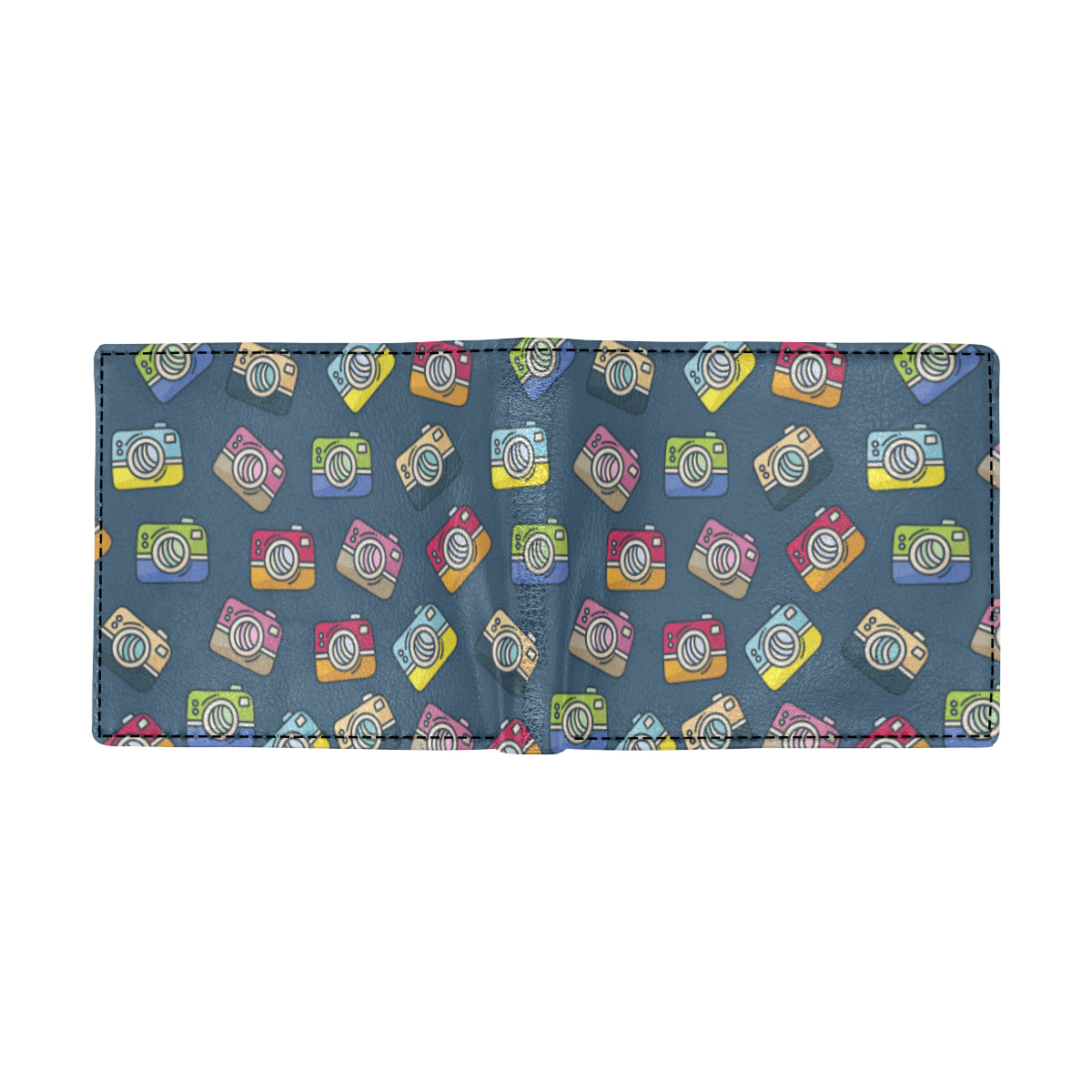 Camera Pattern Print Design 03 Men's ID Card Wallet
