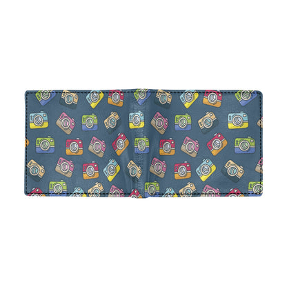 Camera Pattern Print Design 03 Men's ID Card Wallet
