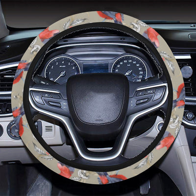 Birds Pattern Print Design 05 Steering Wheel Cover with Elastic Edge