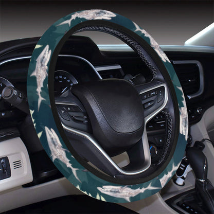 Shark Pattern Print Steering Wheel Cover with Elastic Edge