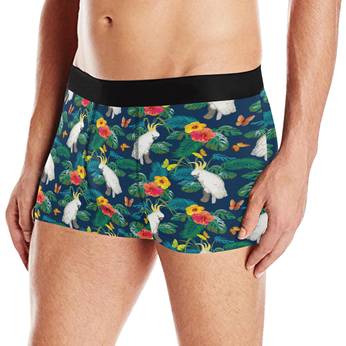 Cockatoo Tropical Pattern Print Design 02 Men's Boxer Briefs