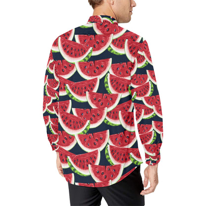 Watermelon Pattern Print Design WM011 Men's Long Sleeve Shirt