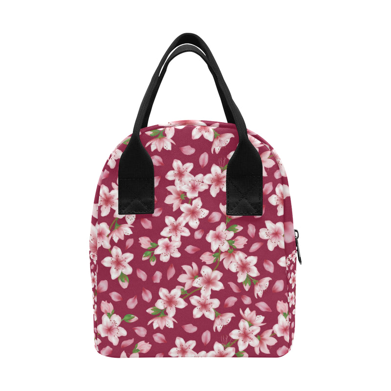 Cherry Blossom Pattern Print Design CB06 Insulated Lunch Bag