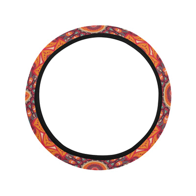 Bohemian Pattern Print Design 04 Steering Wheel Cover with Elastic Edge