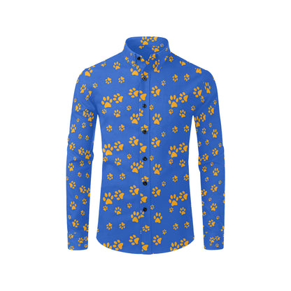 Paw Pattern Print Design A03 Men's Long Sleeve Shirt