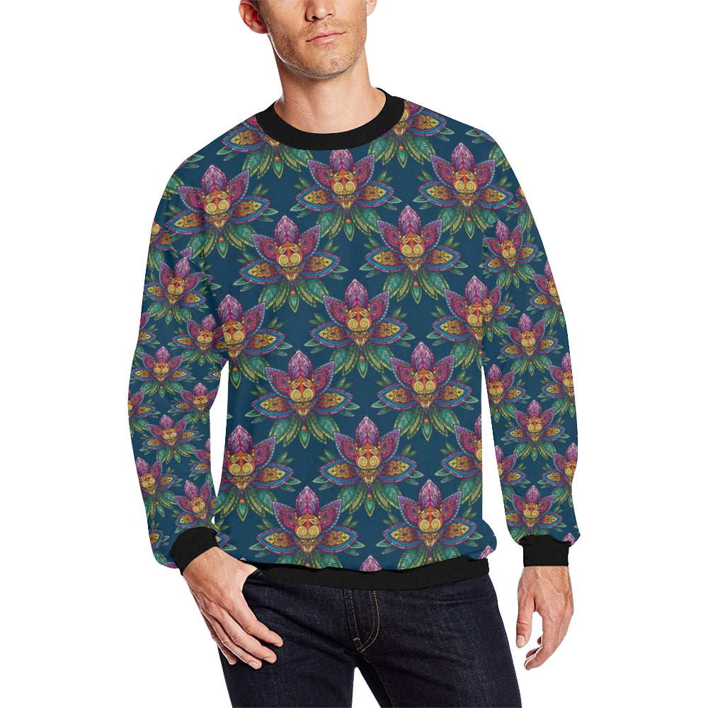 lotus Boho Pattern Print Design LO04 Men Long Sleeve Sweatshirt