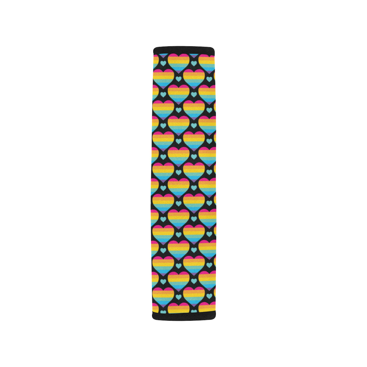 Rainbow Heart Print Pattern Car Seat Belt Cover