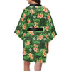 Hibiscus Pattern Print Design HB05 Women Kimono Robe