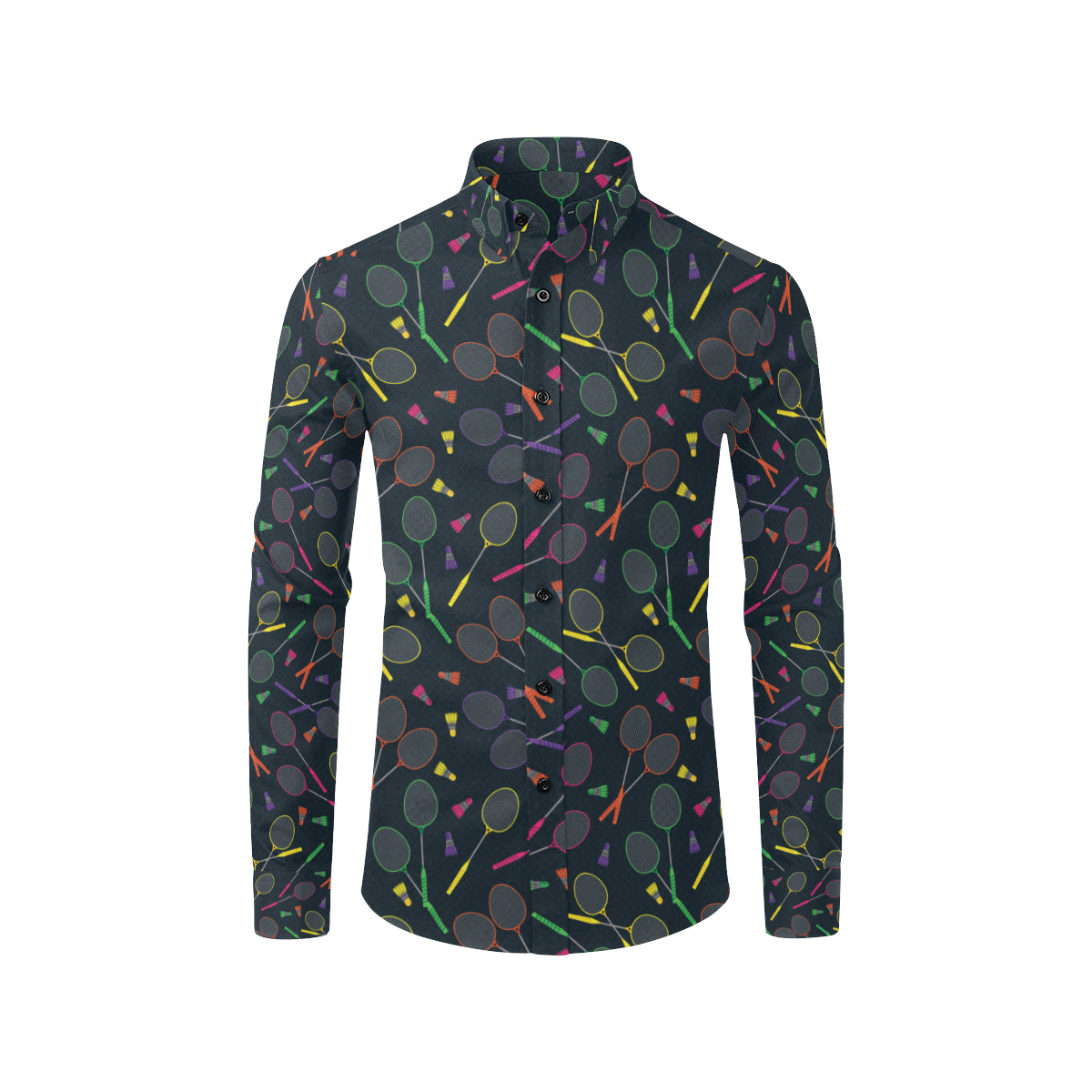 Badminton Pattern Print Design 04 Men's Long Sleeve Shirt