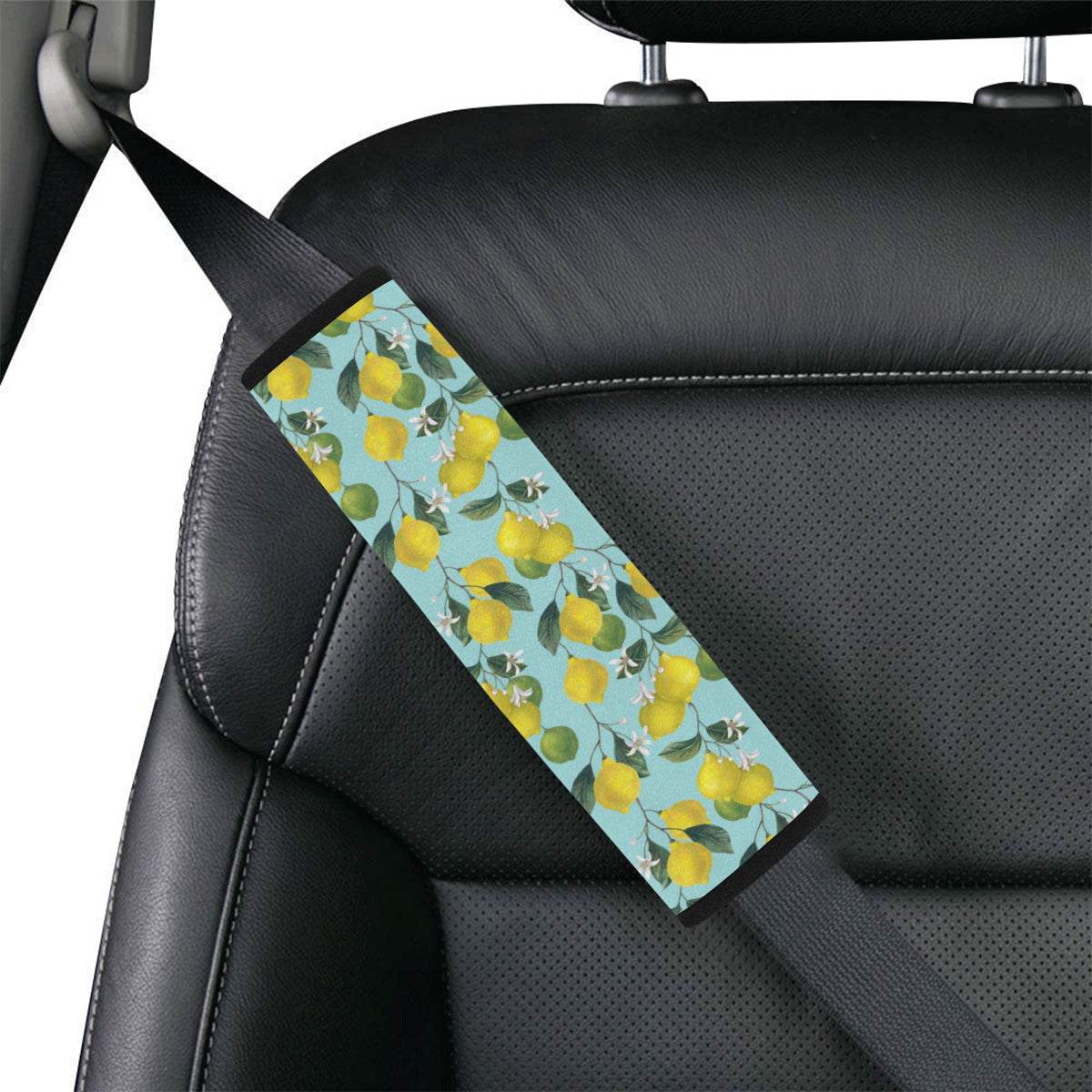 Lemon Pattern Print Design LM05 Car Seat Belt Cover