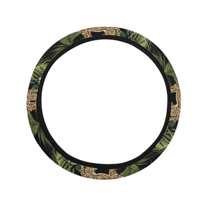 Cheetah Pattern Print Design 05 Steering Wheel Cover with Elastic Edge