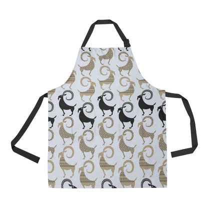 Goat Pattern Print Design 03 Apron with Pocket