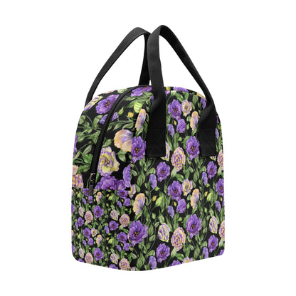Lisianthus Pattern Print Design LT02 Insulated Lunch Bag