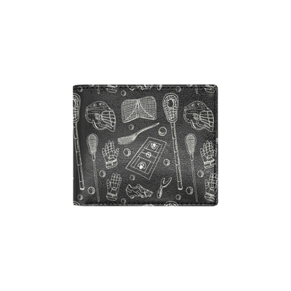 Lacrosse Pattern Print Design 01 Men's ID Card Wallet