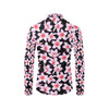 Pink Plumeria Pattern Print Design PM09 Men's Long Sleeve Shirt