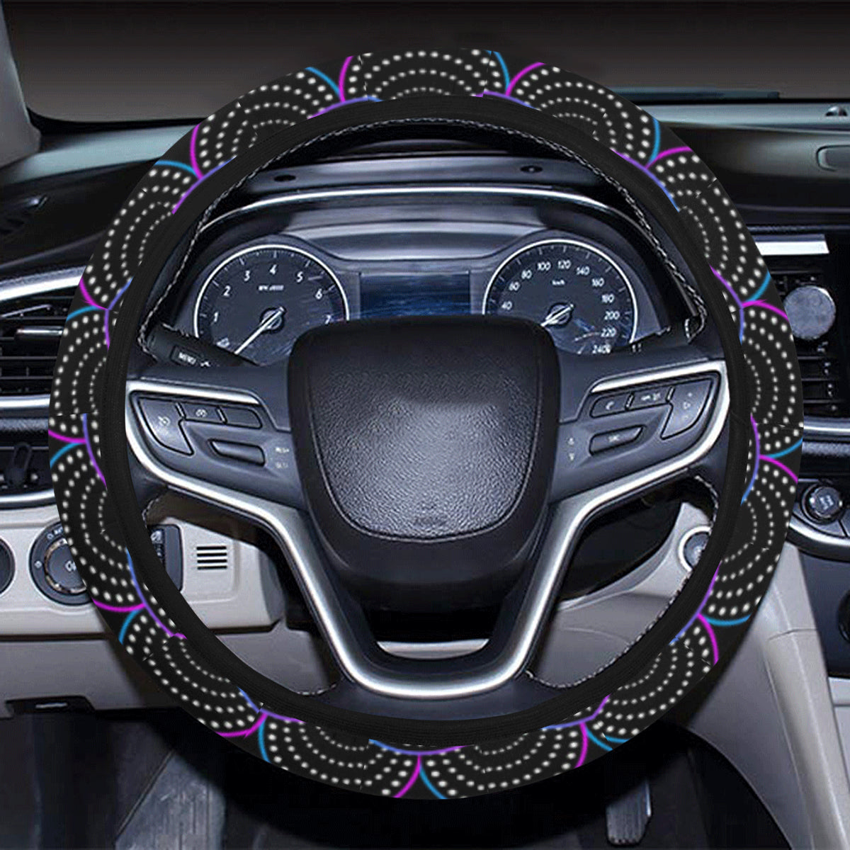 Mermaid Pattern Print Design 09 Steering Wheel Cover with Elastic Edge