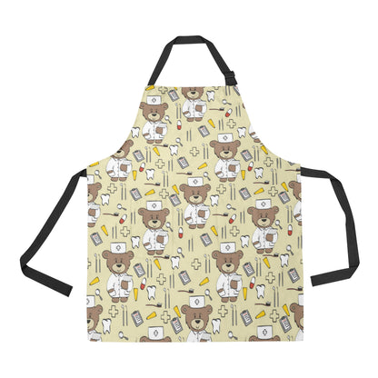 Nurse Bear Pattern Print Design A02 Apron with Pocket