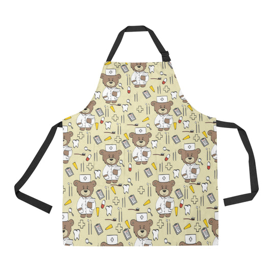 Nurse Bear Pattern Print Design A02 Apron with Pocket