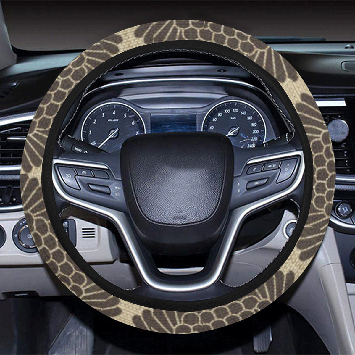 Owl Pattern Print Design A01 Steering Wheel Cover with Elastic Edge