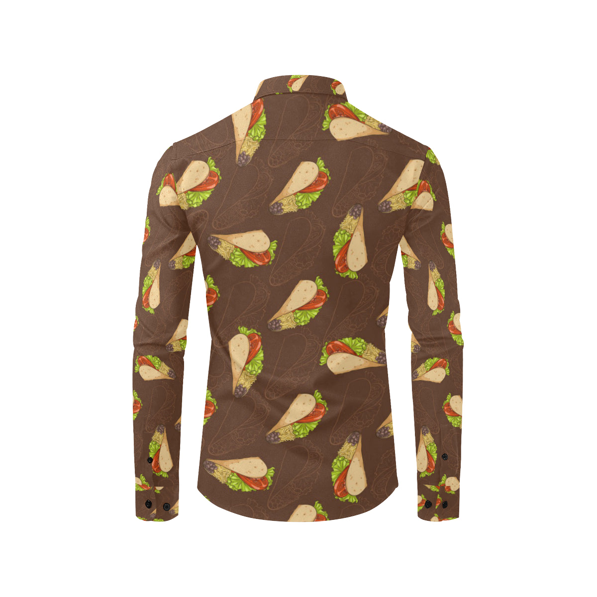 Taco Pattern Print Design TC08 Men's Long Sleeve Shirt