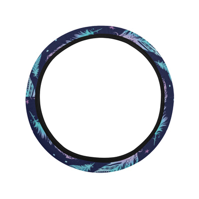 Feather Aztec Design Print Steering Wheel Cover with Elastic Edge