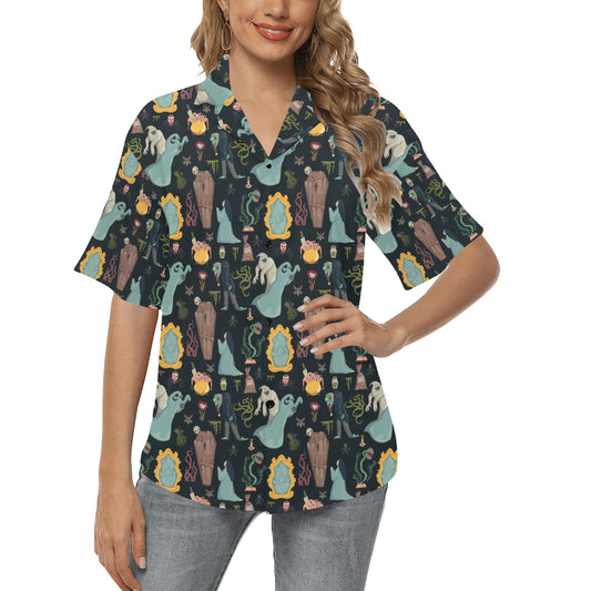 Creepy Print Design LKS303 Women's Hawaiian Shirt