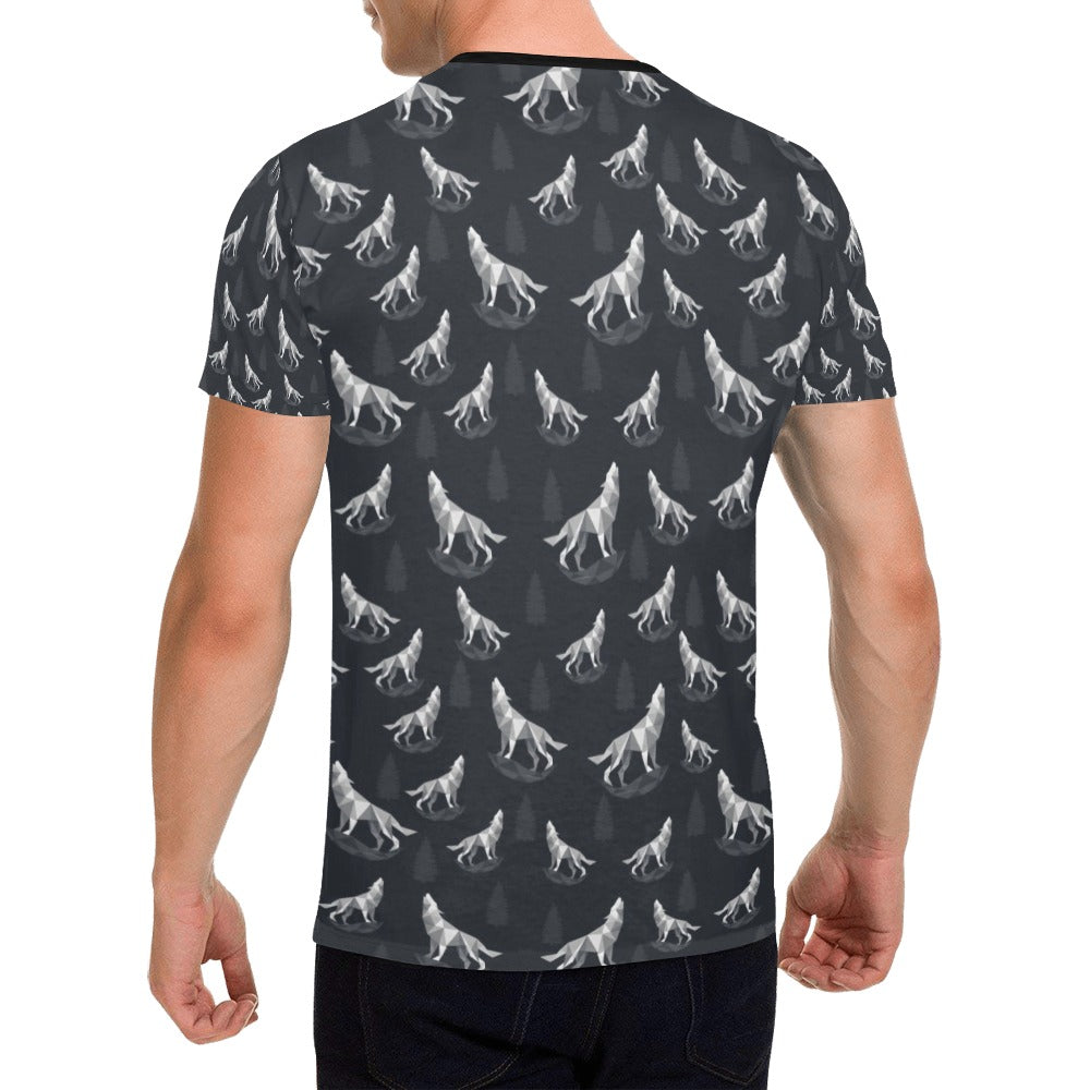 Wolf Print Design LKS303 Men's All Over Print T-shirt