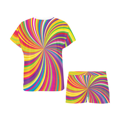 Vortex Print Design LKS301 Women's Short Pajama Set