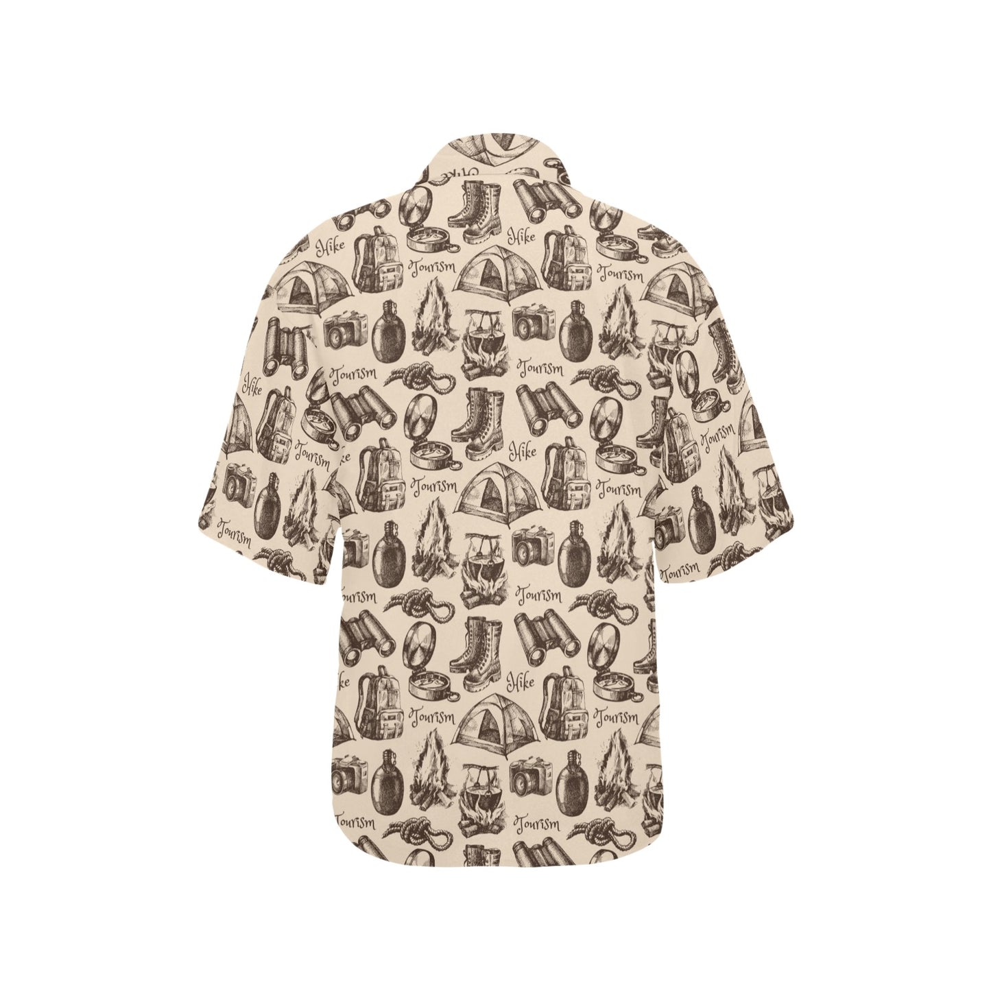 Camping Pattern Print Design 01 Women's Hawaiian Shirt