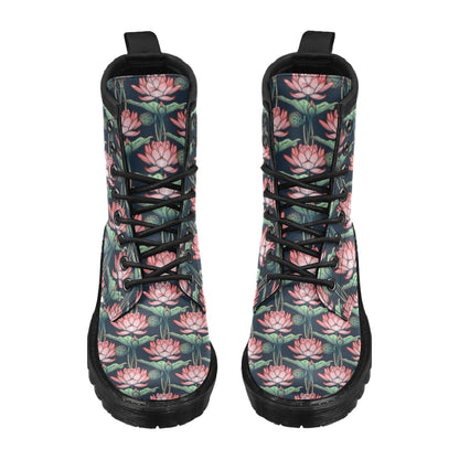 Water Lily Pattern Print Design WL03 Women's Boots
