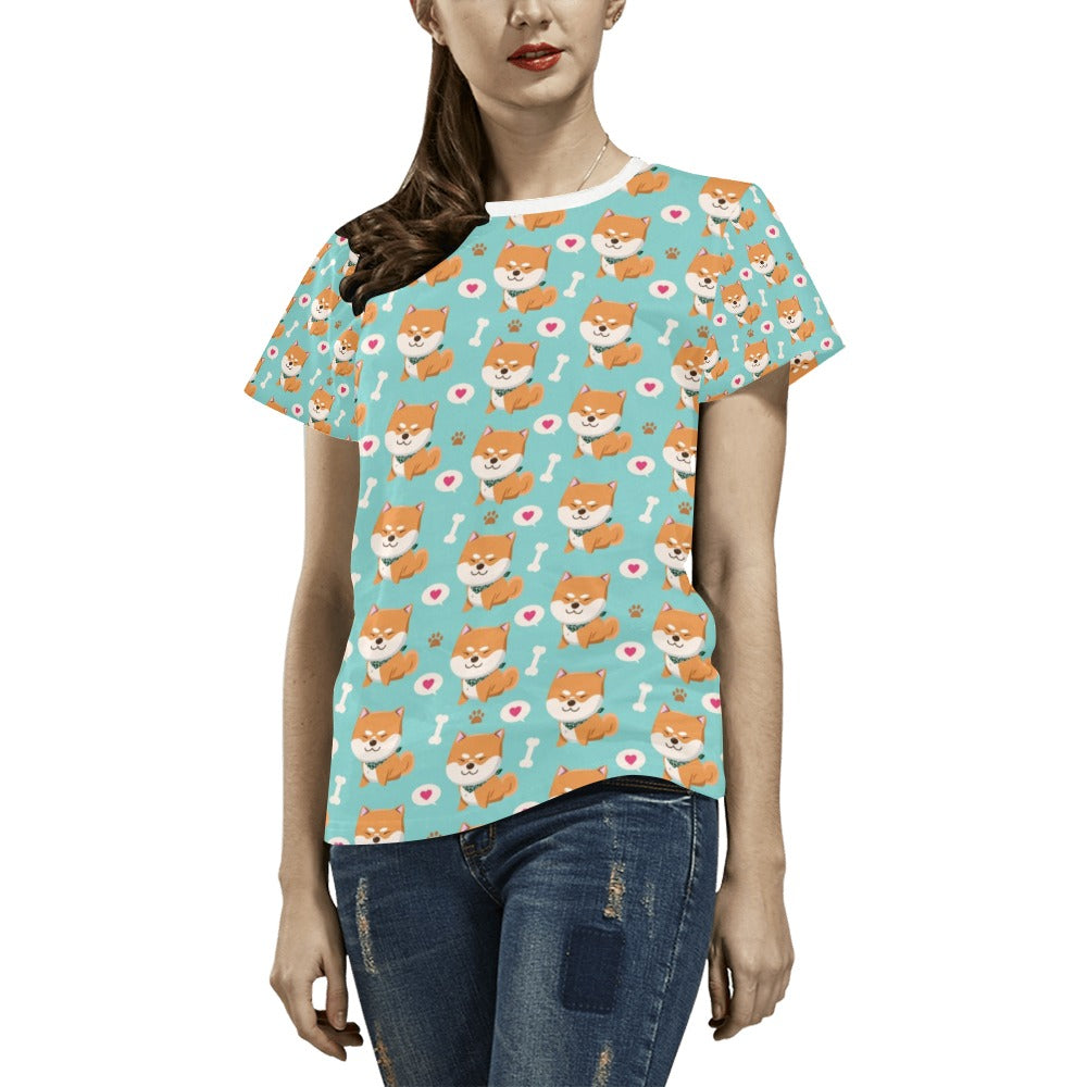 Shiba Inu Print Design LKS3013 Women's  T-shirt