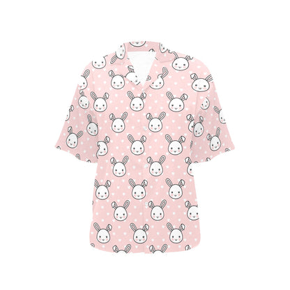 Rabbit Pattern Print Design RB02 Women's Hawaiian Shirt