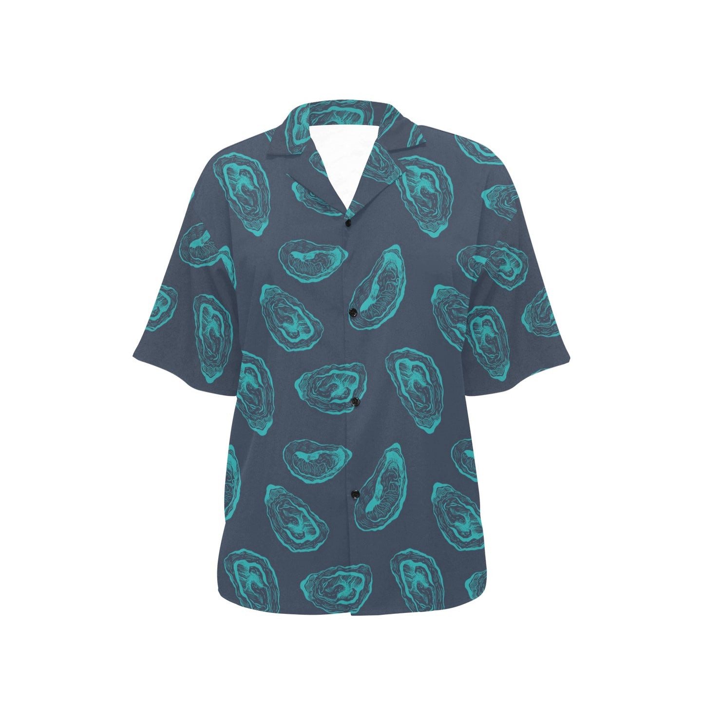 Oyster Pattern Print Design 01 Women's Hawaiian Shirt