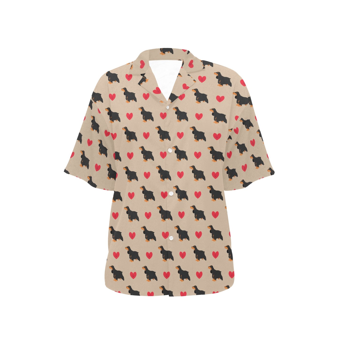 Cocker Pattern Print Design 02 Women's Hawaiian Shirt