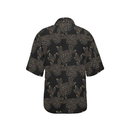 Dahlia Pattern Print Design DH04 Women's Hawaiian Shirt