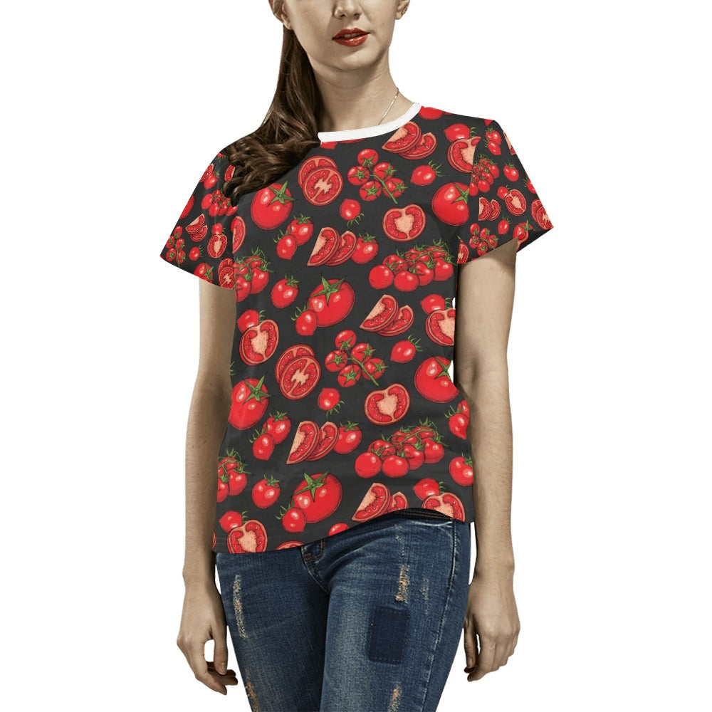 Tomato Print Design LKS303 Women's  T-shirt