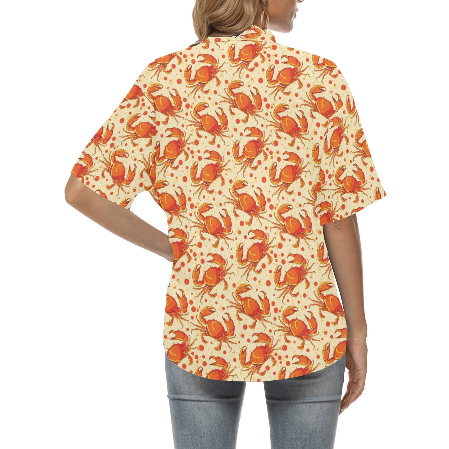 Crab Pattern Print Design 01 Women's Hawaiian Shirt