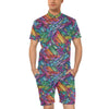 Feather Multicolor Design Print Men's Romper