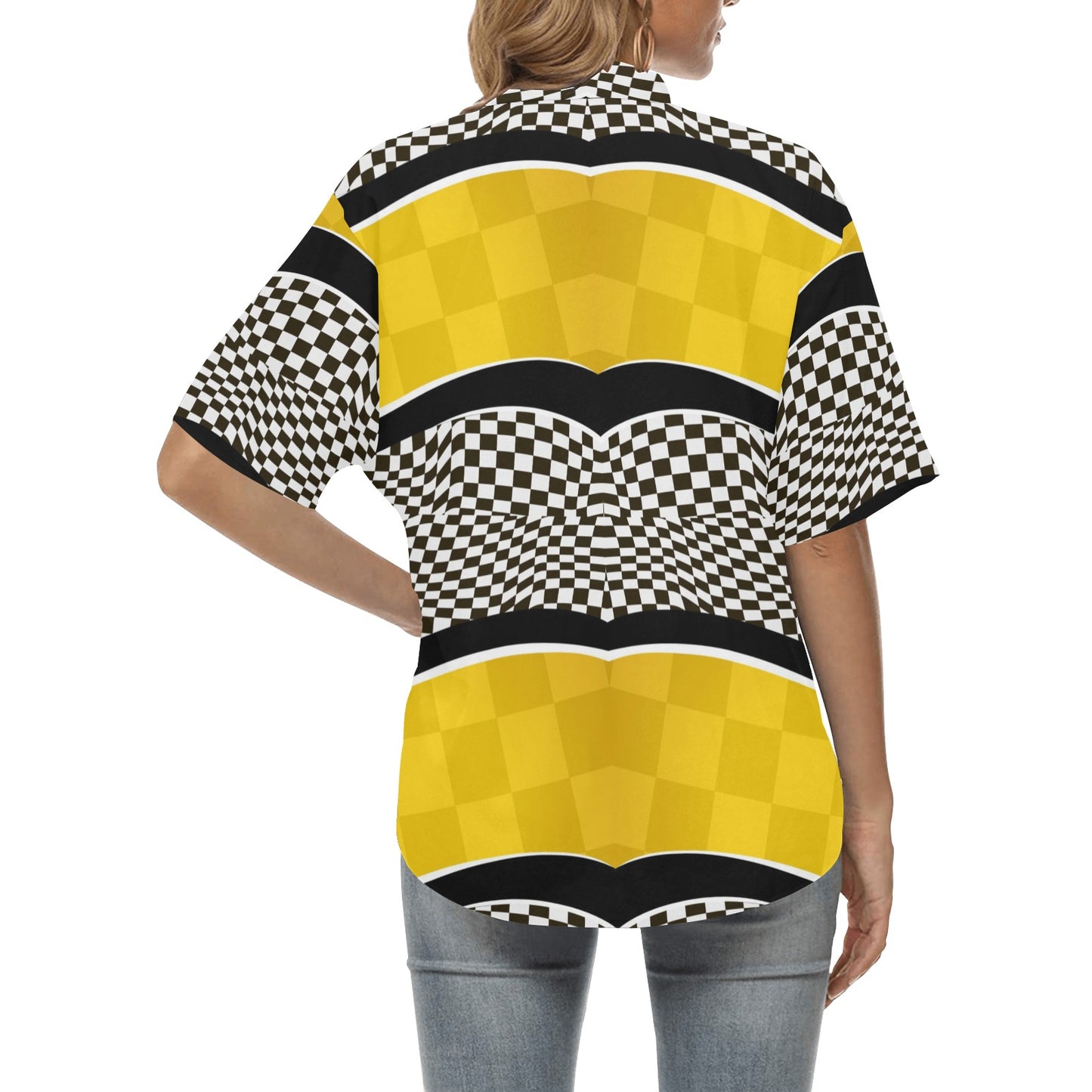 Checkered Pattern Print Design 02 Women's Hawaiian Shirt