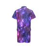 Celestial Purple Blue Galaxy Men's Romper