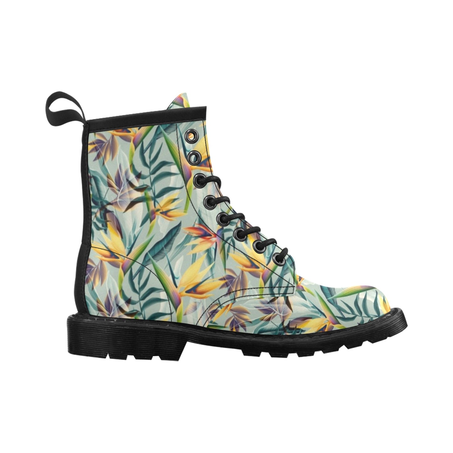 Tropical Flower Pattern Print Design TF022 Women's Boots