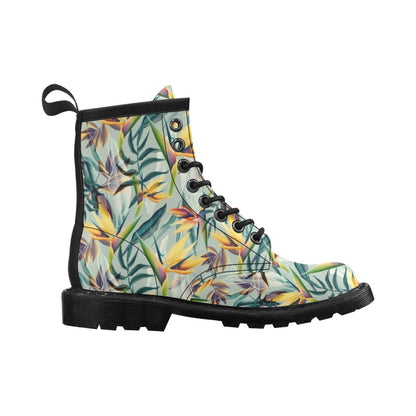 Tropical Flower Pattern Print Design TF022 Women's Boots