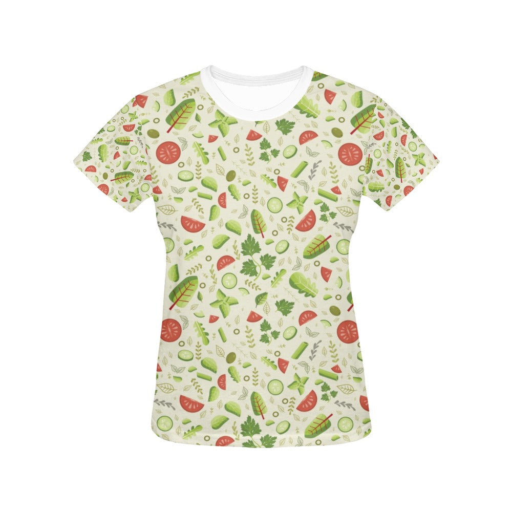 Salad Vegetable Print Design LKS302 Women's  T-shirt