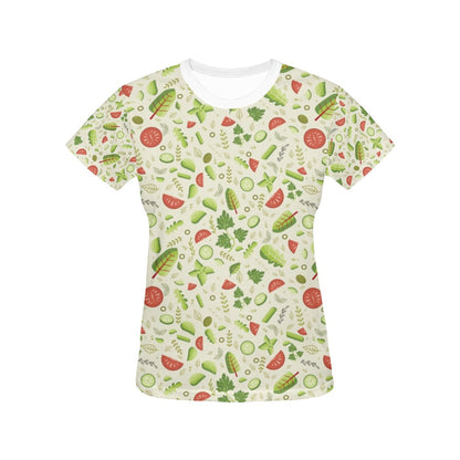 Salad Vegetable Print Design LKS302 Women's  T-shirt